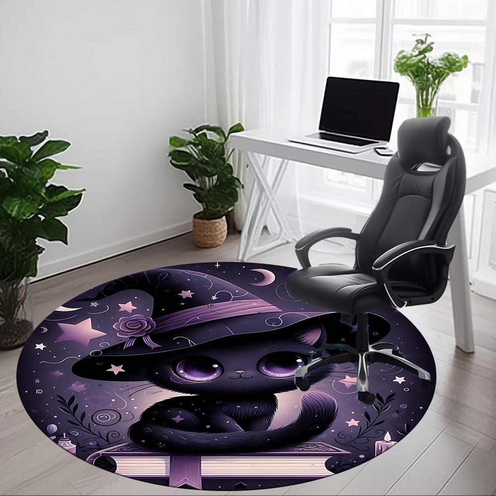 1pc Witchcraft Midnight Office Round Area Rug, Under Office Chairs Bedroom Living Room Home Decor, Room Deco, Available in Various Sizes