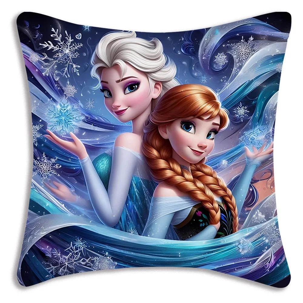 Наволочки Мультяшные Замороженные Принцесса Эльза Декоративные для Дивана Дома Печать Милые Наволочки 40cmx40cm