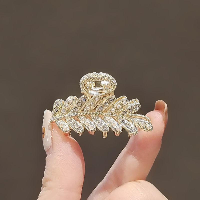Pearl Rhinaute Small Hair Clip Female Net Celebrity Delicate High Ponytail Clip Korean Advanced Side Broken Hair Clip Headwear