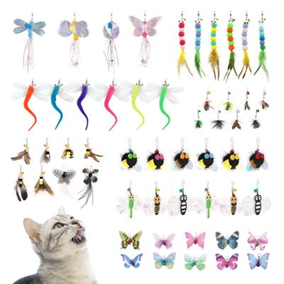 SONGWAY Cat Toy, Insect Cat Teaser, Flying Bug Toy, 52 Replacement Insects, Large Collection, with Storage Box