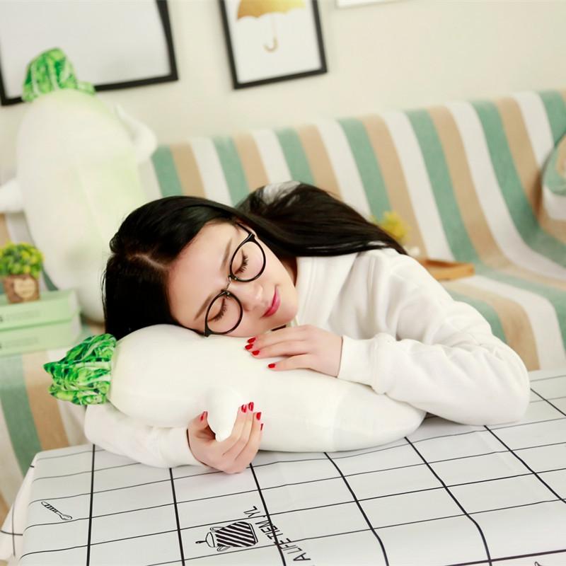 . 1pc 45 /60 /80cm Simulation White Radish Plush Toy Stuffed Kawaii Plant Cushion Sex Plush Pillow C