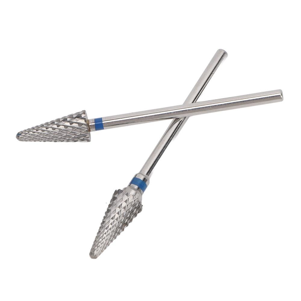 2pcs Tapered Tungsten Nail Drill Bit Cone Electric Nail File Bit Electric drill matching accessory
