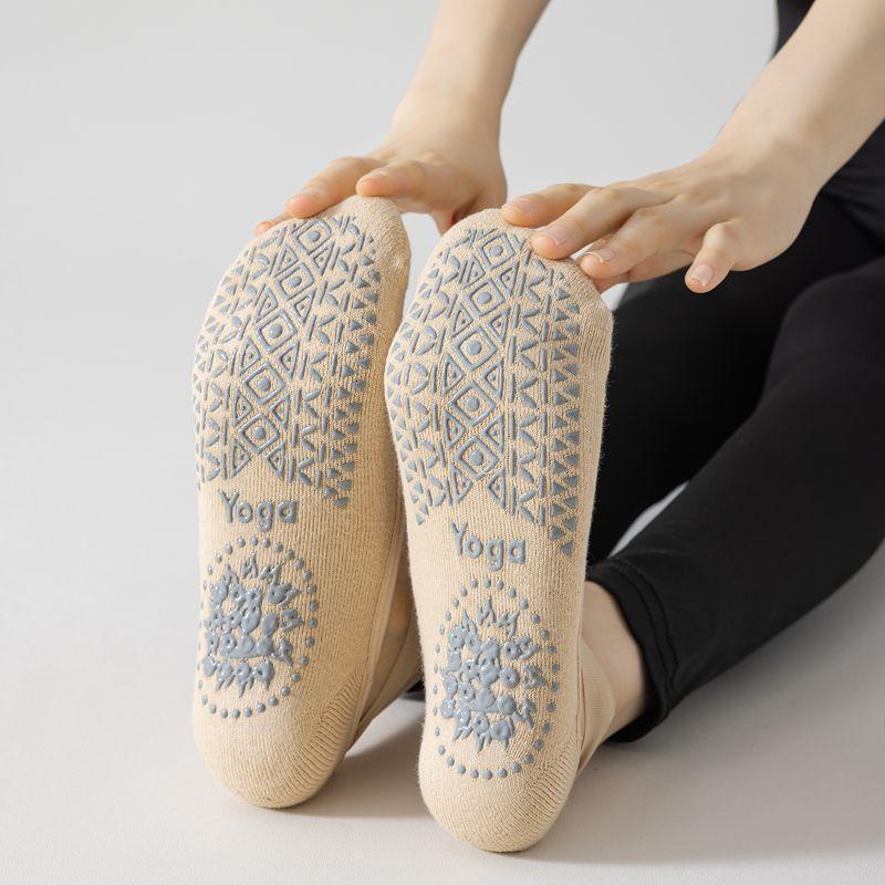 Thickened Looped Bottom Yoga Socks, Women's Cross-tied Socks, Yoga Socks for Beginners, Anti-slip and Anti-glue Dance Socks
