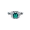 Emerald Simple Pave Setting Gift 1 Carat Moissanite PT950 Platinum Ring Women - Emerald for Elegance, Exquisite Pave