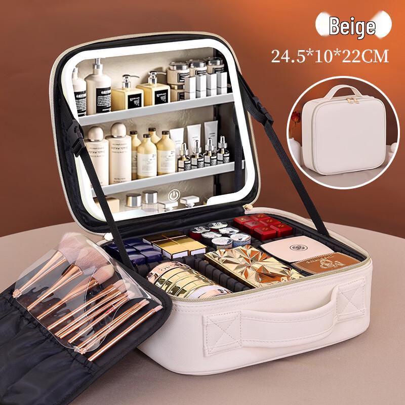 MDNGLED Светящаяся косметичка с зеркалом Large