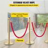 Crowd Control Stanchion, Set of 8 Pieces Stanchion Set, Stanchion Set with 5 ft/1.5 m Red Velvet Rope, Gold Crowd Control Barrier w/ Sturdy Concrete