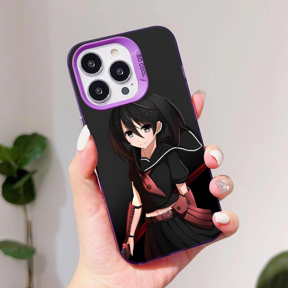 Akame Kurome Purple Translucent Mobile Phone Case for iPhone 17 16 15 14 13 12 11 X XR XS Air Pro Max Plus Colorful Cover