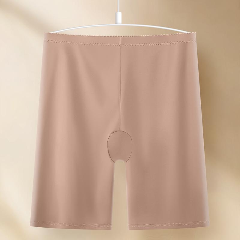 Plus Size Women's Summer Ice Silk Breathable Traceless Anti Slip High Waist Quarter Leggings