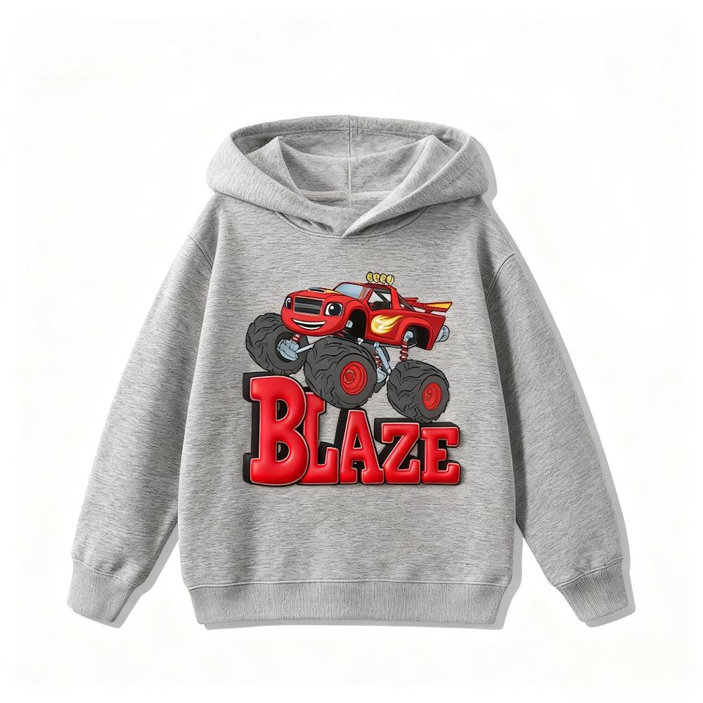 Speed Cyclone Car Team Monster Flame Car Children's Hoodies Boys and Girls' Clothing Autumn and Winter Warm Children's Hoodies