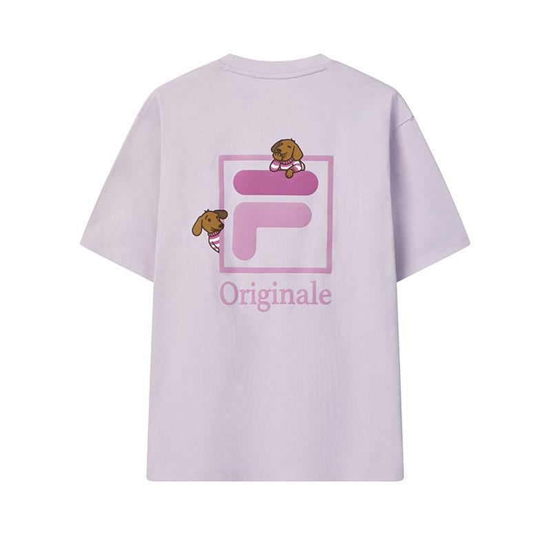 Fila Original Classic Versatile Comfortable T-Shirt Men Tops Fantasy-Purple F61M629103FVT