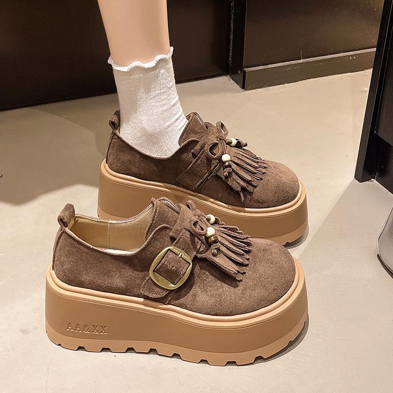 Birken Single Shoes Women's 2025 Early Autumn New Versatile Soft Sole Birken Round Head Fringed One Pedal Lazy Doudou Single Shoes