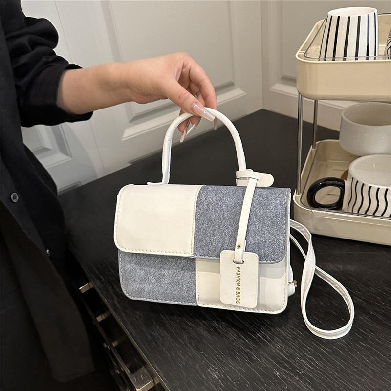New Splicing Contrasting Colors, Advanced Texture Temperament, Portable Shoulder Messenger Bag, Commuter Versatile Woman