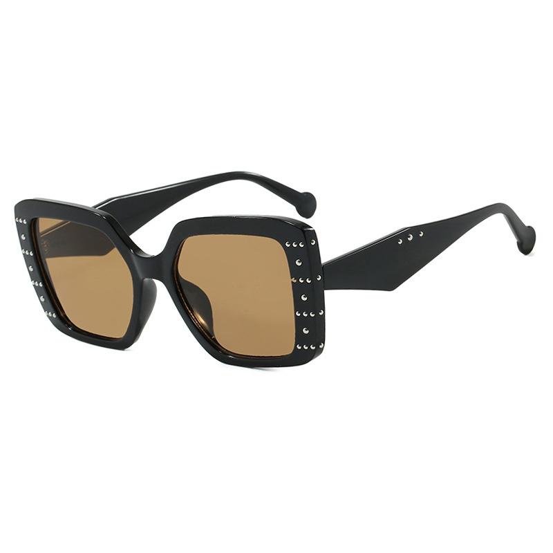 New Retro Gradient Square Women Sunglasses  Luxury High Quality Rivet Inlaid Frame Design Men Trendy Uv400