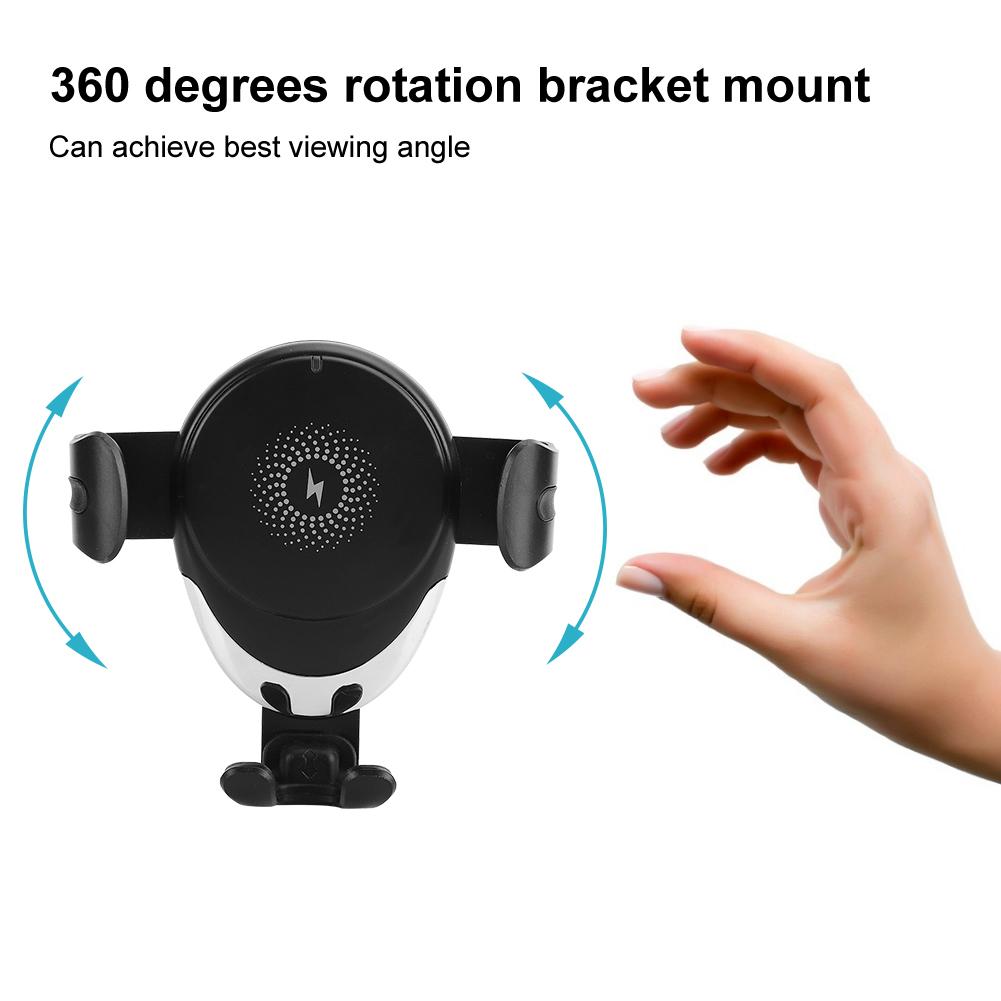 10W Large Power Quick Charging   Outlet Gravity 360 Degrees Rotation High Efficiency Car Bracket Wireless