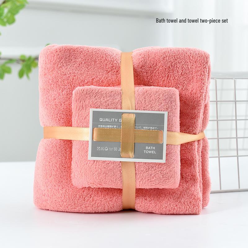 

Набір рушників з коралового флісу: Вбираючі, Без ворсу, Швидкосохнучі Рушники для Ванної для Мами та Дитини. Without Mesh Bag (Towel + Bath Towel)