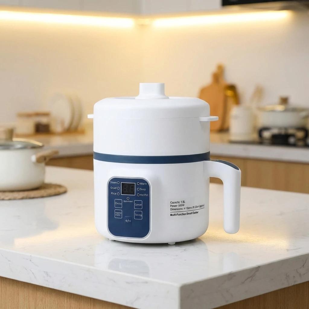 1.7L 220V Electric Rice Cooker Single Double Layer Non-Stick Smart Mechanical Multi-Cooker for Home Use Steamed Rice Pot