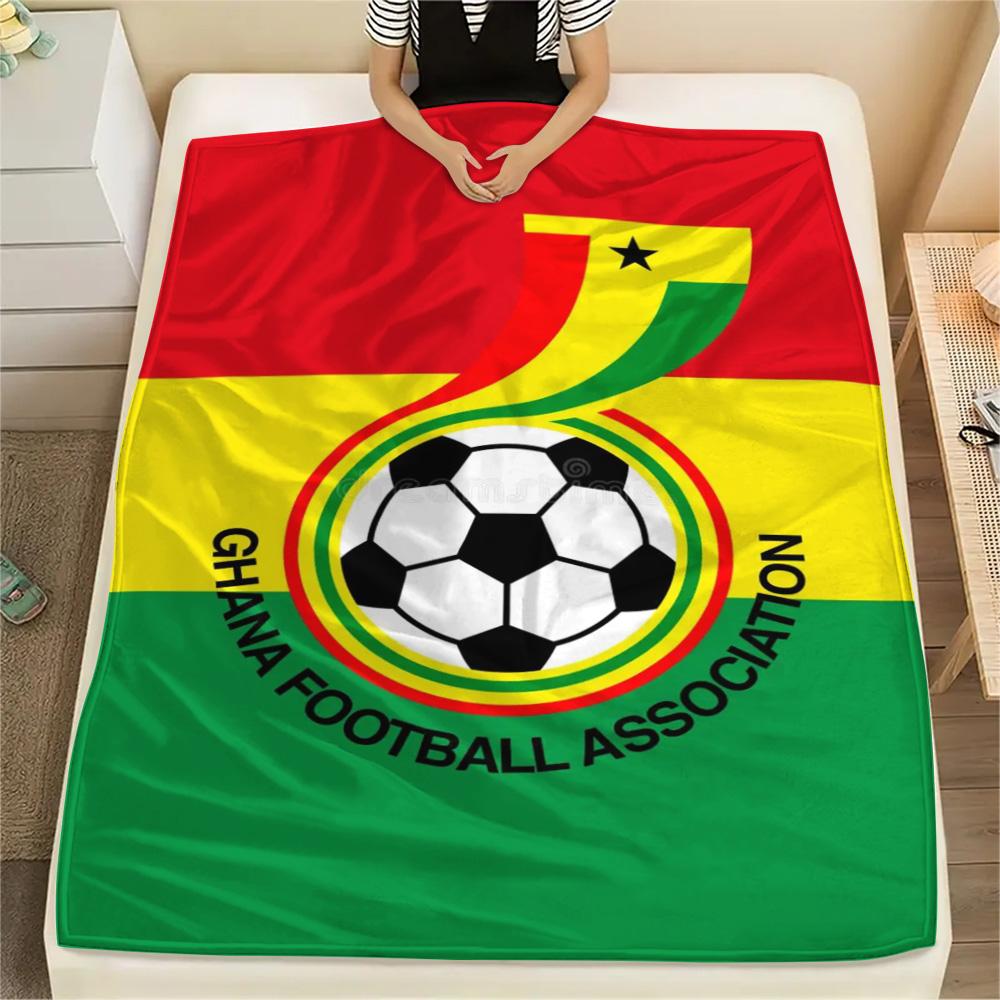 1 Stück Ghana Fußball Print Flanelldecke Hohe Qualität Warm Bequem Decke für Alle Jahreszeiten Perfekt für Geschenke Heimdekoration