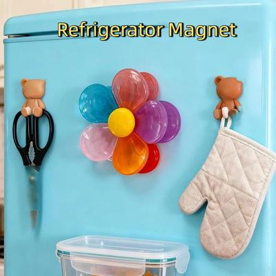 Flower Shape Magnetic Sealing Clip Moisture-Proof Airtight Bag Sealing Clip Plastic Double-layer Design Refrigerator Magnet
