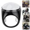7in Headlight Fairing Wind Deflector Windshield Universal for Motorcycle(Glossy Black Transparent Lens )