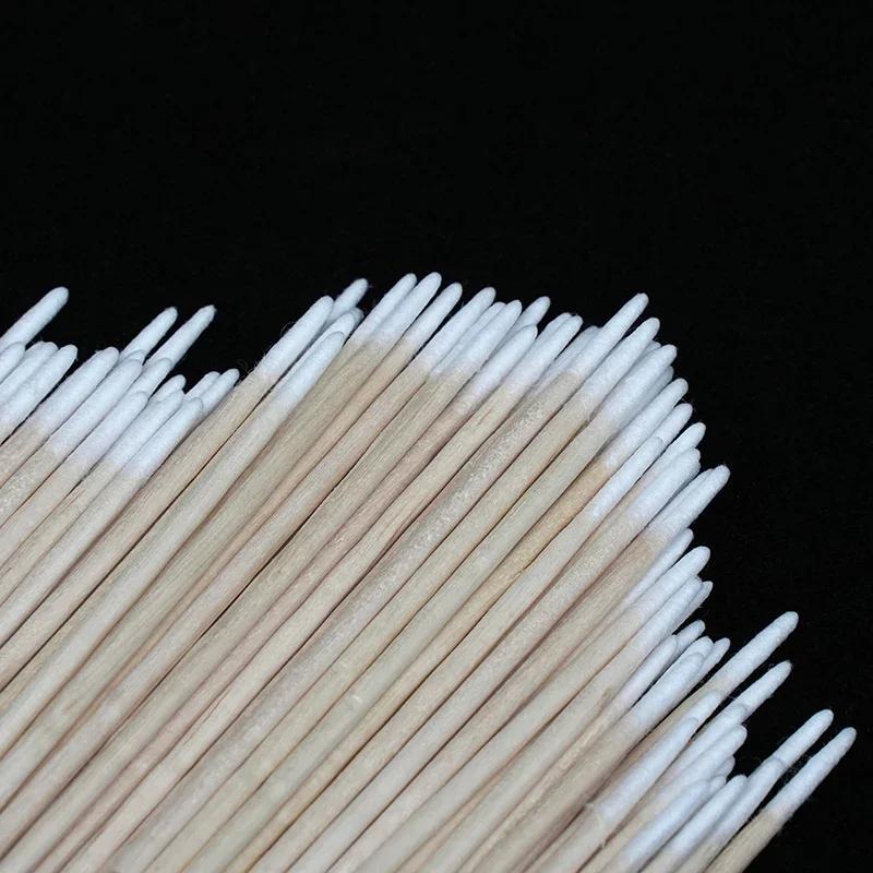 300Pcs Nails Wood Cotton Swab Clean Sticks Nail Polish Remover Art Tools Wooden Cotton Head Manicure Corrector Nail Polish Tool