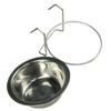 Stainless Steel Hang-on Pet Bowl Big Capacity Hanger Cage Cup Durable Pet Feeding Tool  Cat