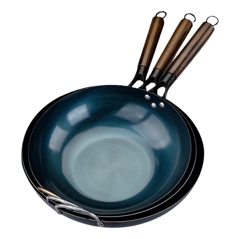 Lijia Non-Coated Flat-Bottom Iron Wok