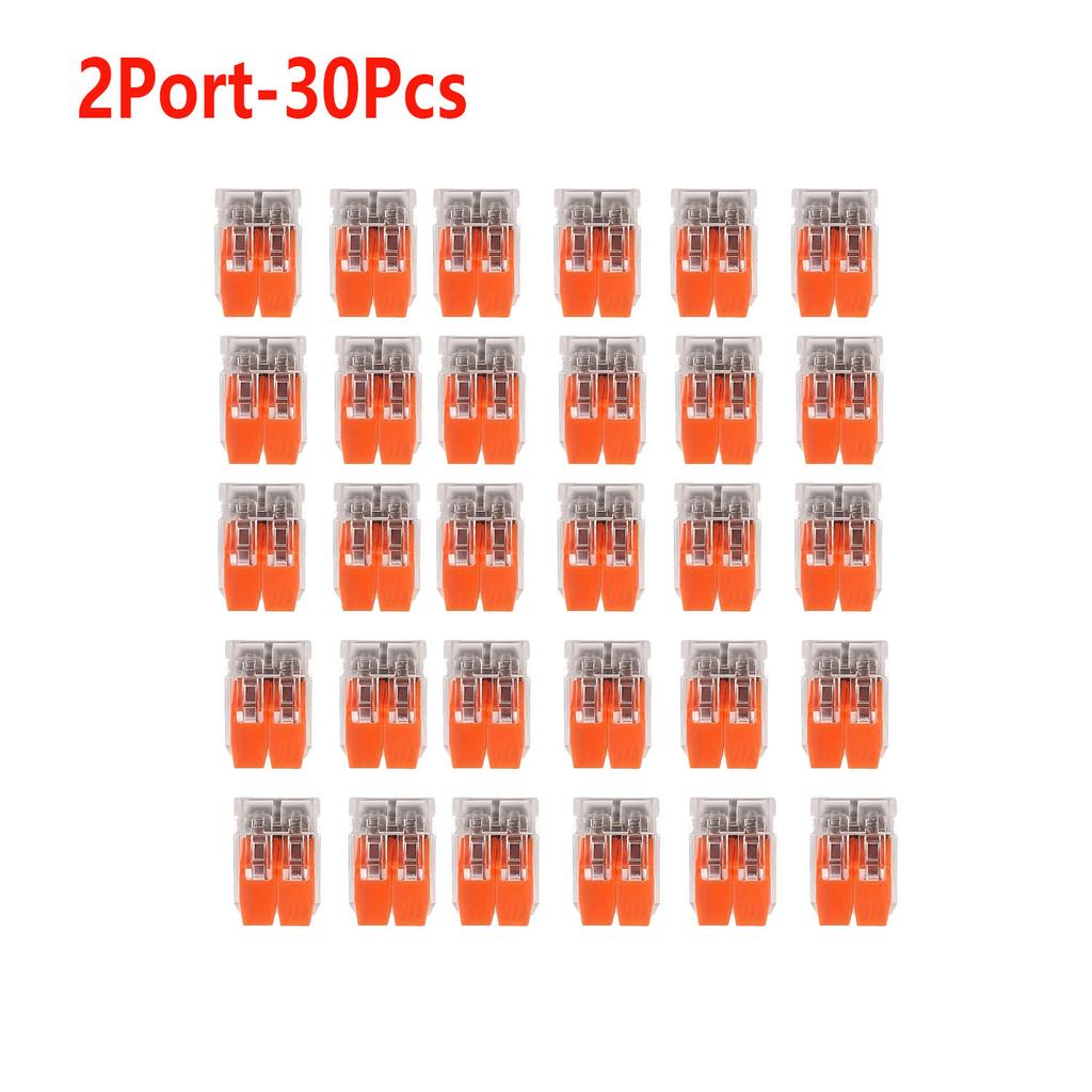30pc Set of Orange Combination Cable Connectors 2-Port/3-Port/4-Port/5-Port Quick Cable Electrical Jacketed Connection Terminals
