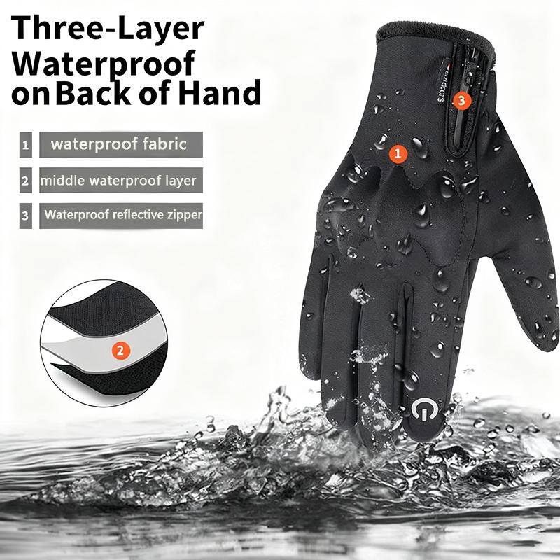 Winter Motorcycle Riding Warm Gloves for Men Touch Screen Thick Protective Waterproof Gloves Outdoor Cycling Skiing Equipment