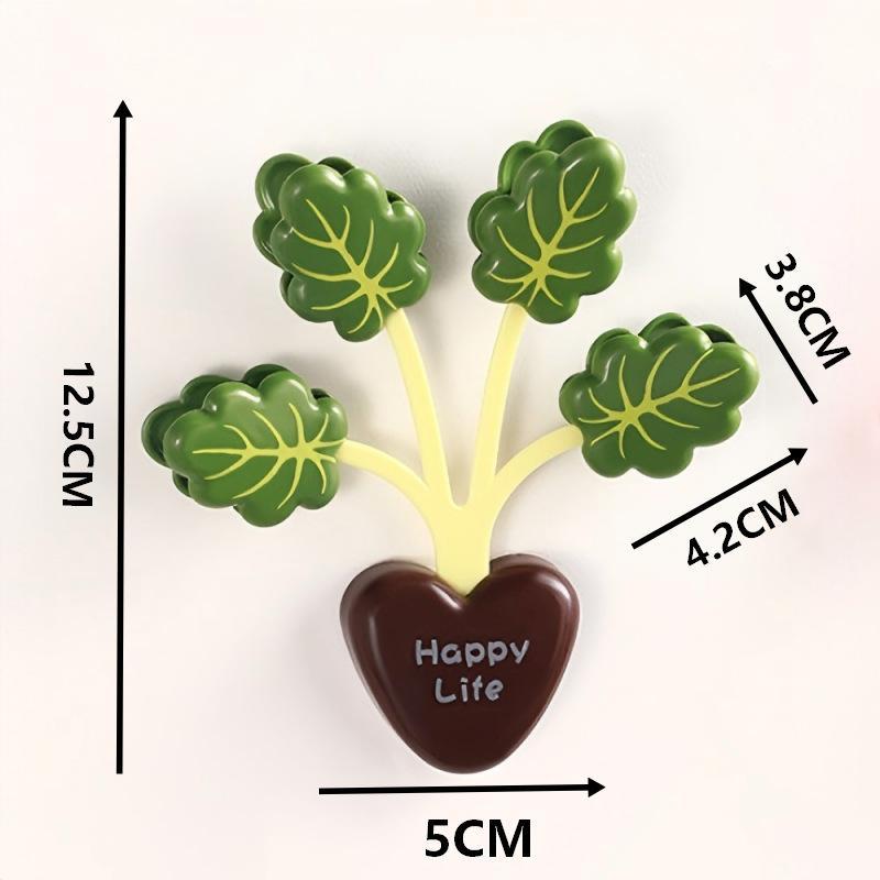 Cute Plant Shaped Magnetic Sealing Clips Strong Grip Nice Look For Kitchen Snack Sealing Fridge Decor