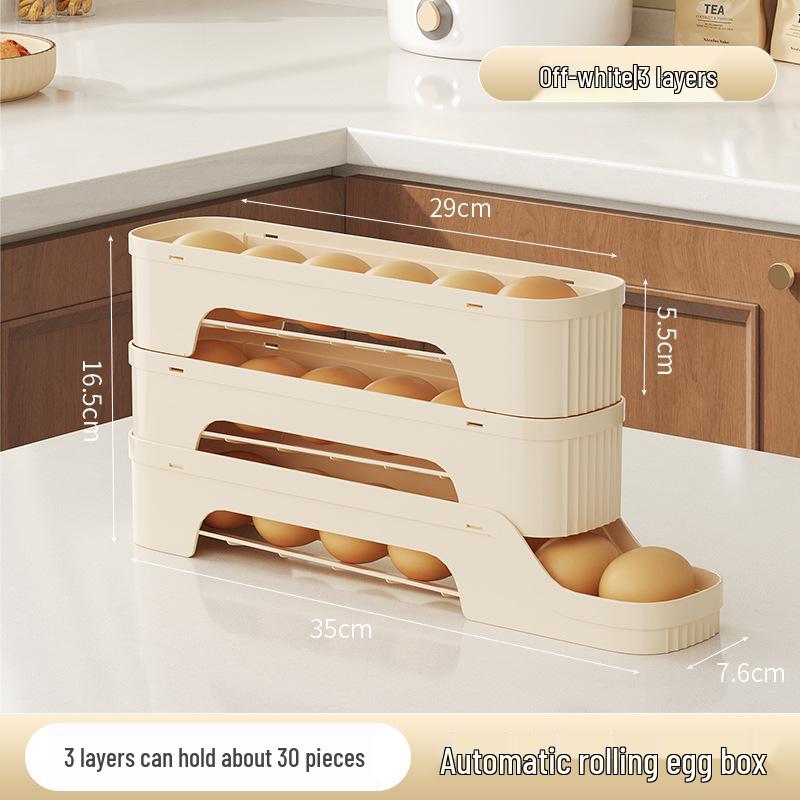 Food-Grade Sliding Egg Storage Box with Side Door for Refrigerators - Fresh-Keeping Solution