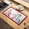 National Style Dish Drying Mat Absorbent Floral Coffee Rubber Backed Soft Silicone Bird Kitchen Draining for Bathroom Bar