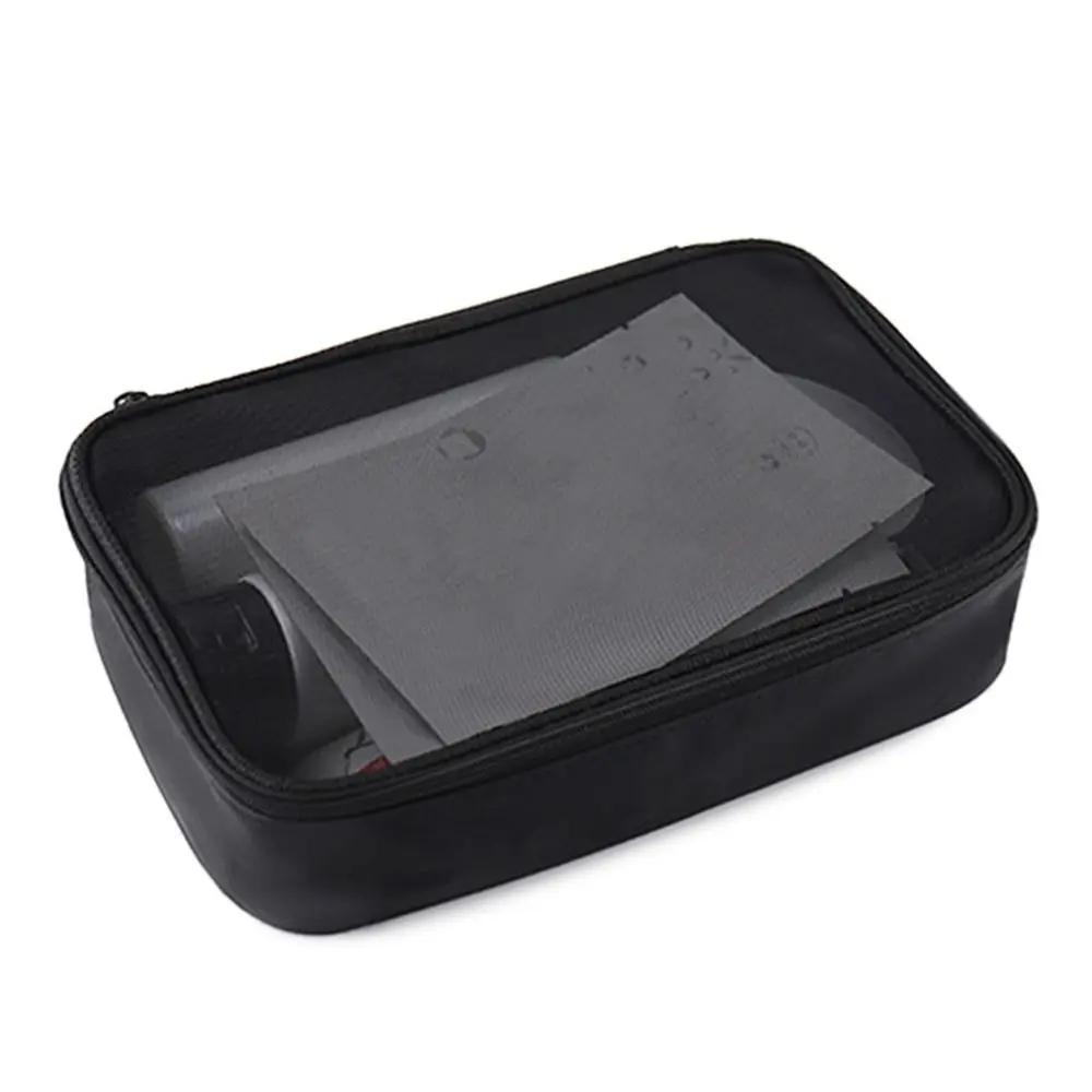 Women Makeup Bag Women Solid Color Zipper Cosmetic Bag Mesh Transparent Casual Travel Portable Mini Wash Storage Bags