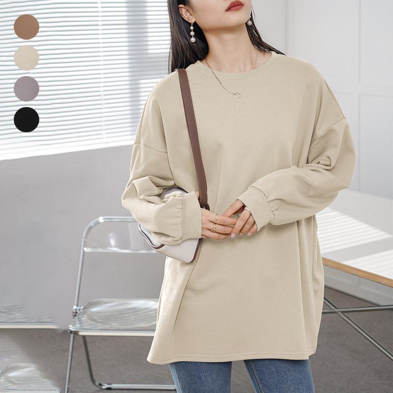 Autumn and Winter New Women's Base Loose Medium and Long Sweater Women's Casual Top Spring