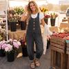 Women's Casual Retro Multi-Pocket Denim Jumpsuit