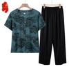 Elderly Women's Floral Summer Two-Piece Set