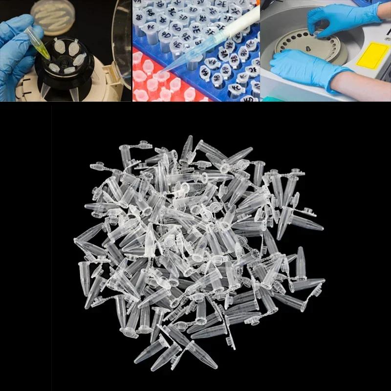 50PCS 1.5ML With Scale Lab centrifugal tubes with pointed bottom and cap Centrifuge Tubes Vial