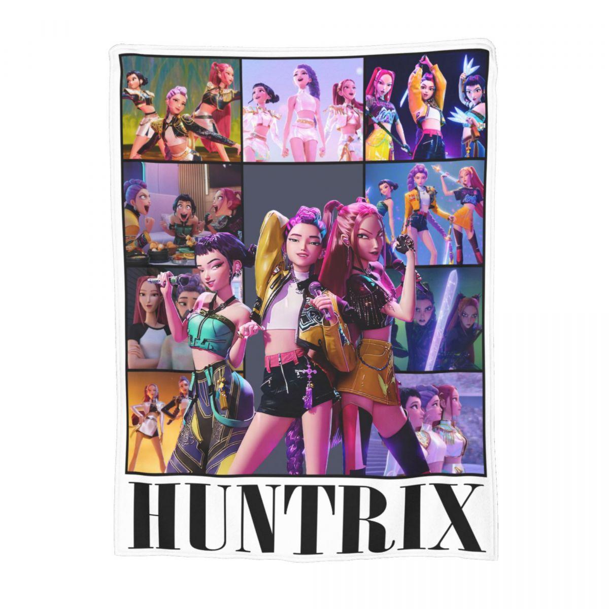 

KPop Demon Hunters Saja Boys Blanket Flannel Spring/Autumn Multi-function Super Warm Throw Blankets for Home Outdoor Bedspread 75x100cm 30x40in