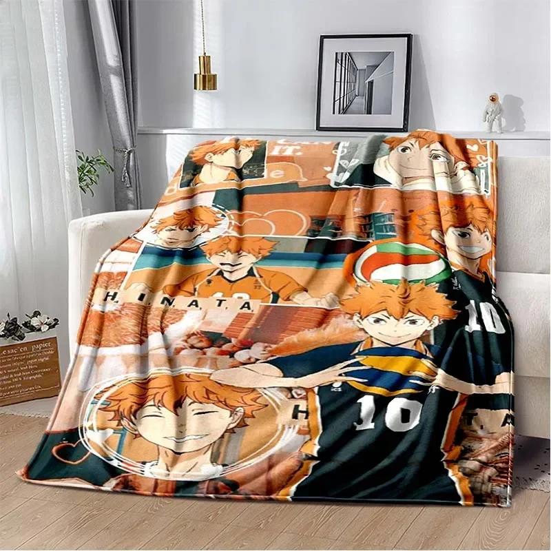 Anime Haikyuu Cartoon Volleyball Blanket Flannel Soft Throw Blanket for Home Bedroom Bed Sofa Picnic Travel Office Throw Blanket
