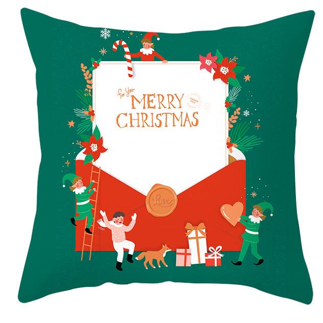 New Christmas Snowman Pillowcase Christmas Illustration Home Cushion Cover