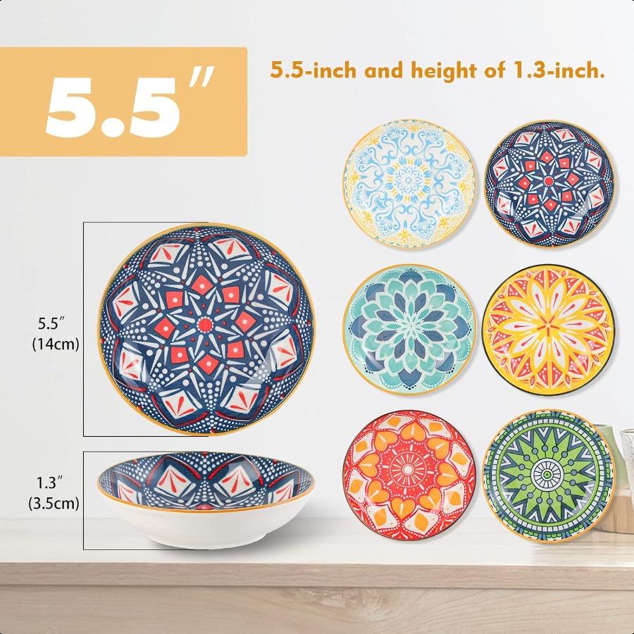 

Керамические кошачьи миски для еды, разноцветные милые кошачьи миски, набор из 6 штук, широкие неглубокие, удобные для усов, можно использовать в микроволновой печи и мыть в посудомоечной машине, 8,5 унций United States