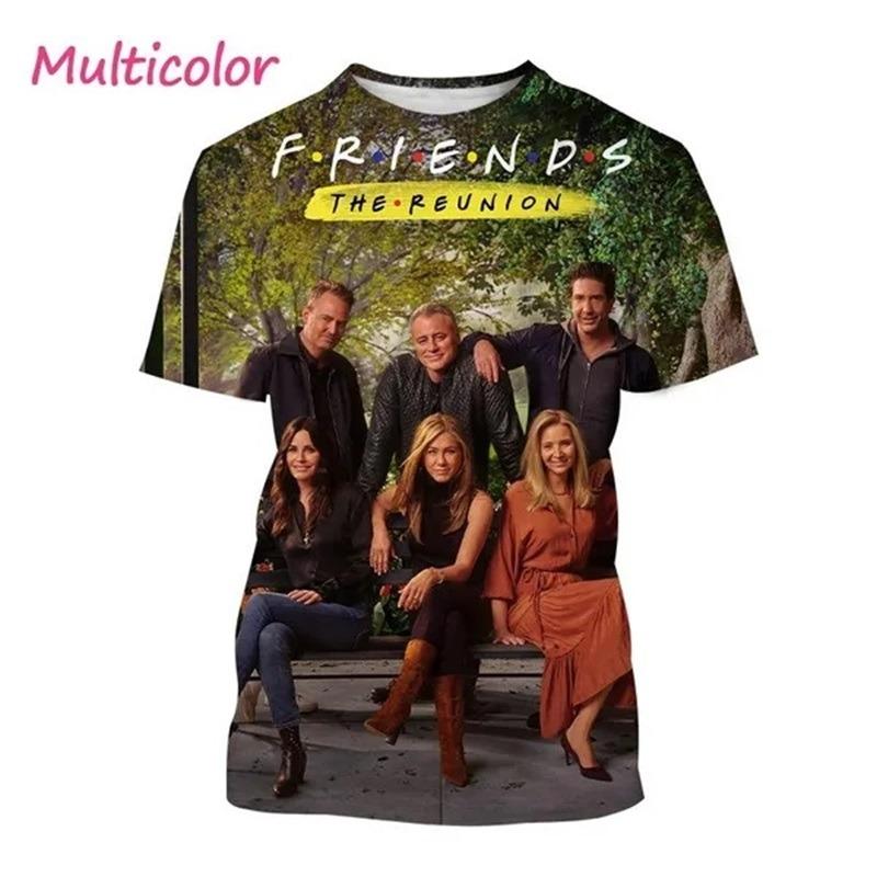 TV Show Friends Printed T-Shirt For Men Women FashionCrewneck Short Sleeve T Shirt  Streetwear Mens Casual Plus Size Tees Top