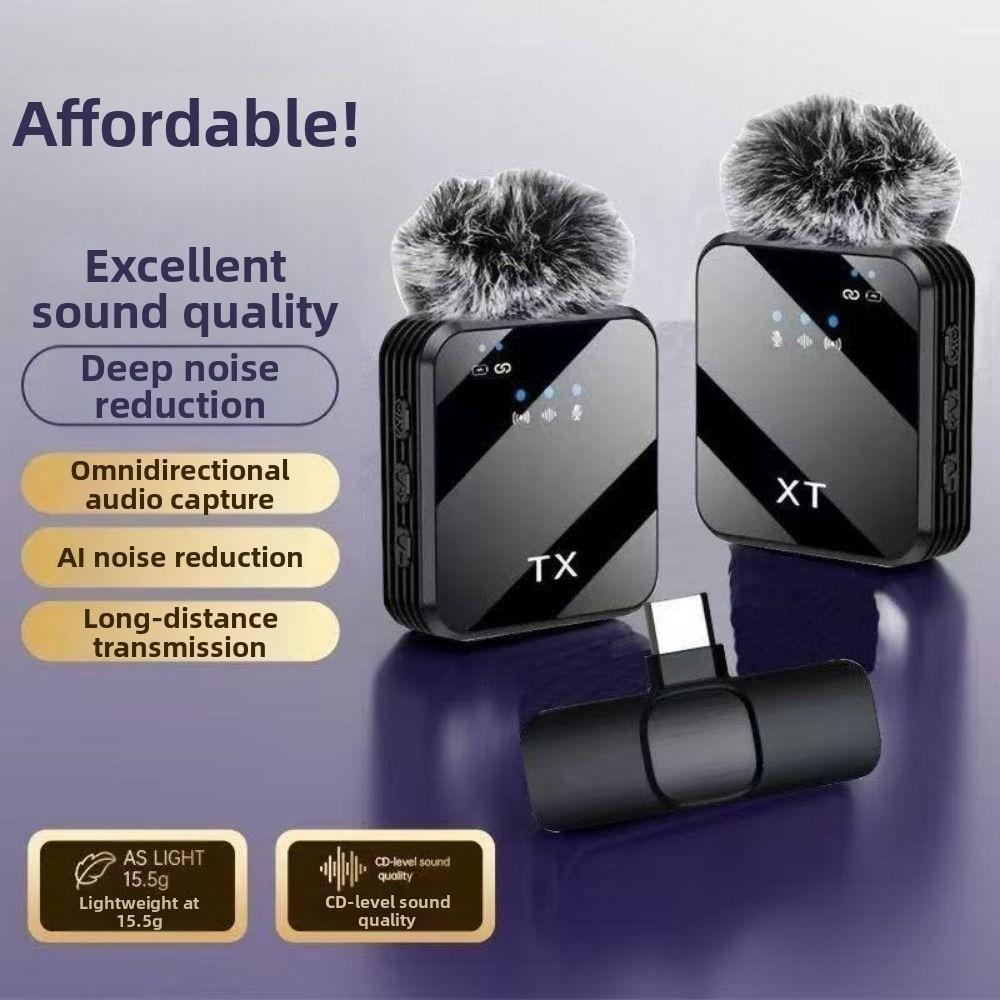 Portable Clip-On Microphone Mini Lapel Microphone Plug and Play Wireless Microphone Podcast