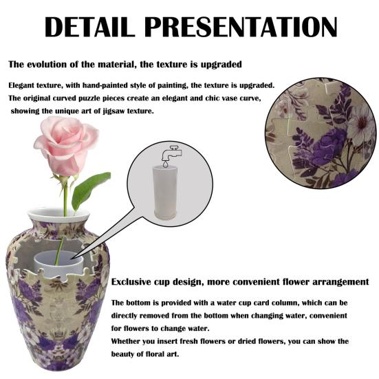 3D Puzzle Vase DIY Puzzle Vase Flower Holder 160 Curved Puzzle Pieces Decorative Floral