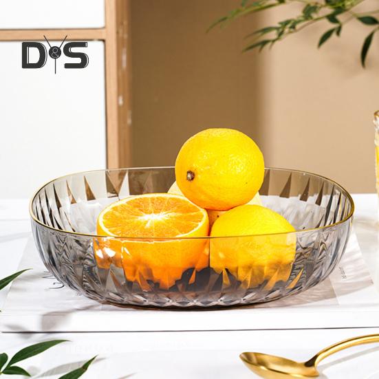 Translucent Fruit Diamondtexture Light Plate Luxury Large Capacity Fruit Plate Versatile Elegant Countertop Organizer