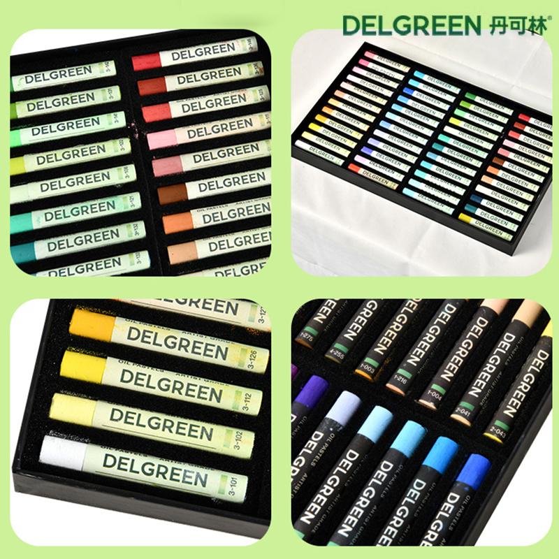 Delgreen Weiche Ölpastellkreiden/Buntstifte zum Malen/Übermalen/Kratzmalerei Graffiti Stifte Künstler Schüler Zeichen 24/36/48/72 Set
