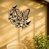 Butterfly Moon Phase Metal Wall Art Bohemian Decor Waterproof Rustproof for Indoor Outdoor Home Garden Aesthetic Gift