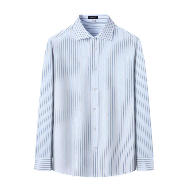 Judger Men's Easy-Care Striped Business Casual Long-Sleeve Shirt