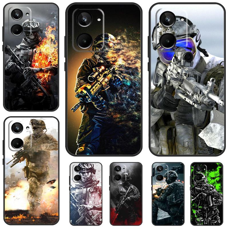 Army Soldier Special Forces For Realme GT Neo 5 GT3 GT5 9 10 11 12 Pro Plus C25s C21Y C30 C31 C33 C35 C51 C53 C55 Case