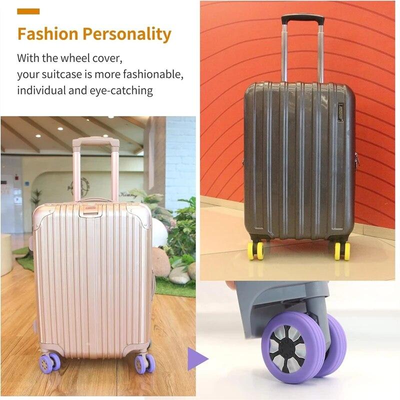 New 8PCS Luggage Wheels Protector Silicone Wheels Caster Shoes Travel Luggage Suitcase Reduce Noise Wheels Cover Accessories