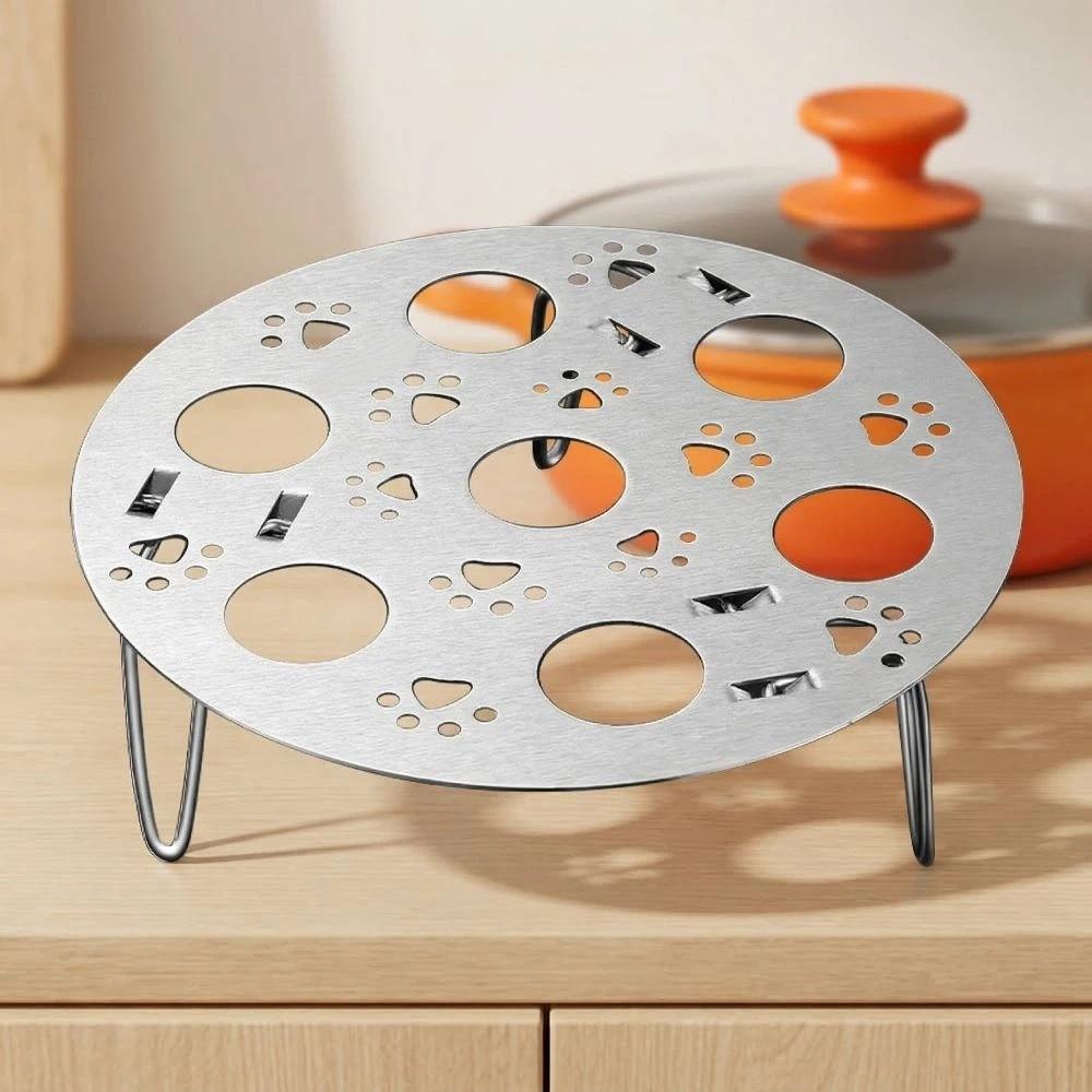 Thickened Stainless Steel Steaming Grid Round Folding Steamed Egg Rack  Steaming Eggs